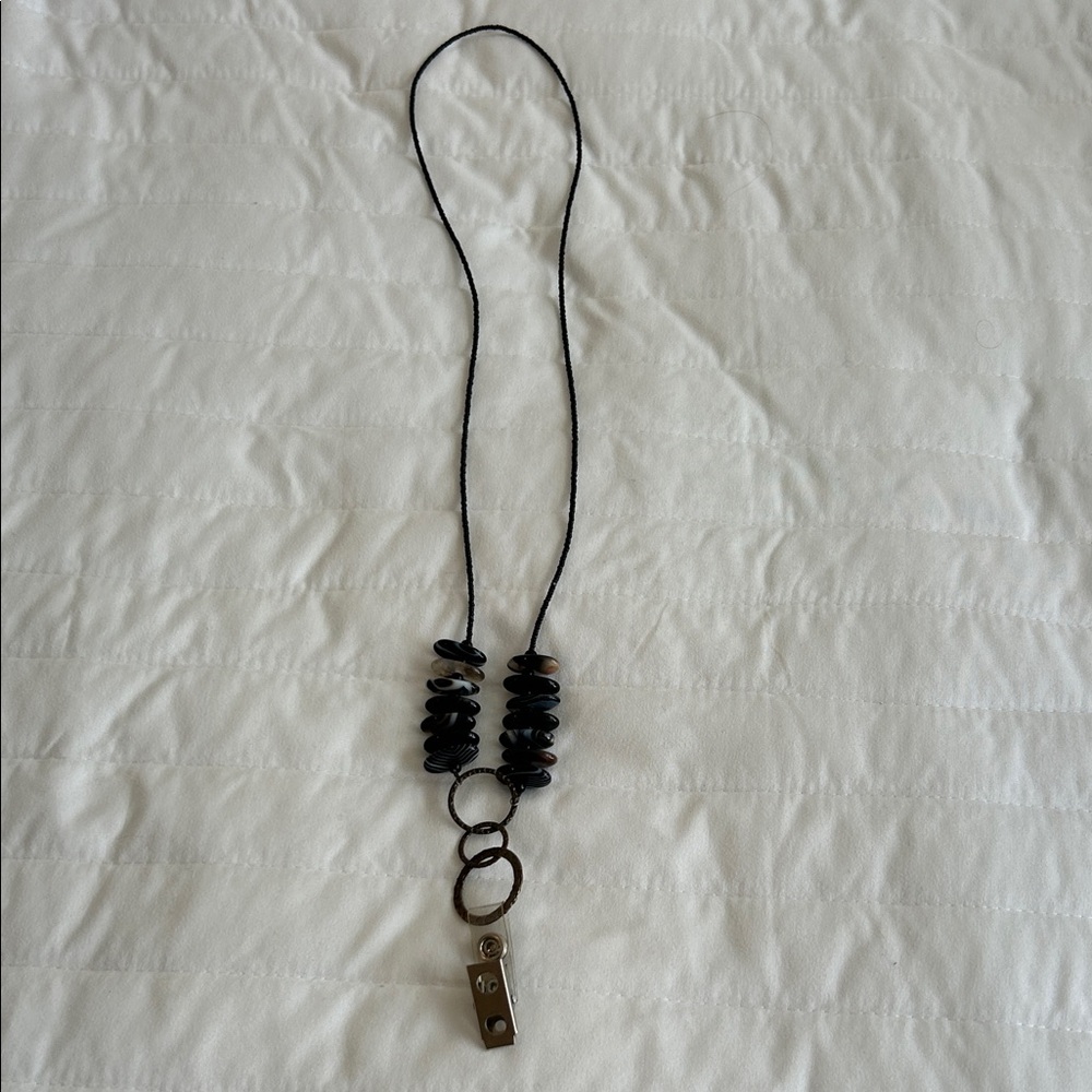 Black and Brown ID badge holder